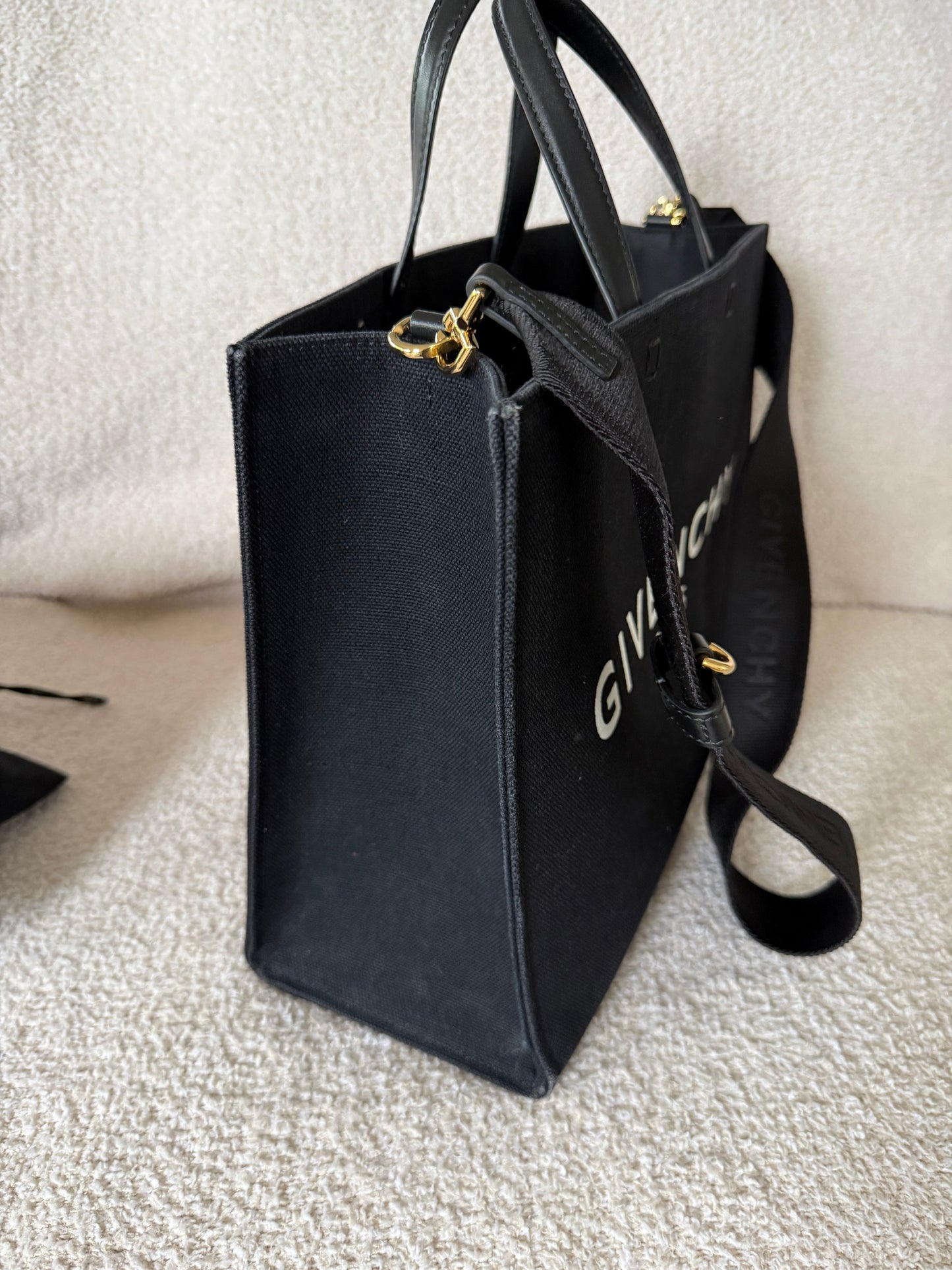 Givenchy black canvas G tote bag