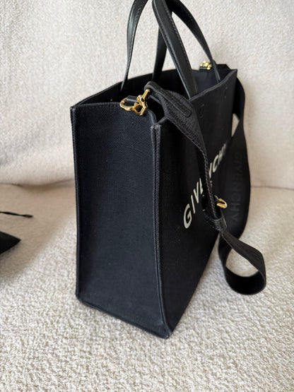 Givenchy black canvas G tote bag