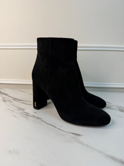Saint Laurent Loulou Suede Ankle Boots in black size 39.5