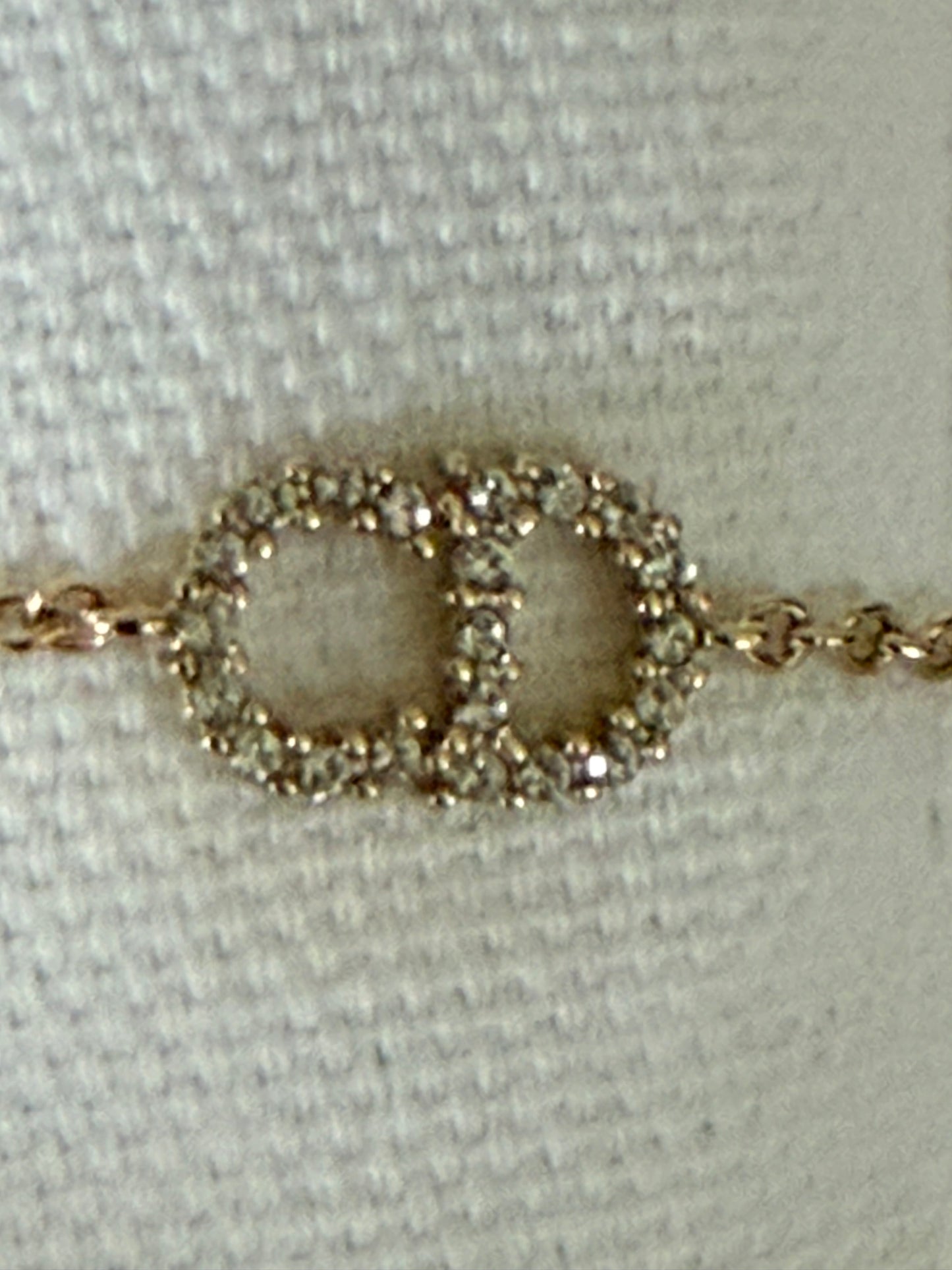 Dior bracelet gold finish metal with white crystals