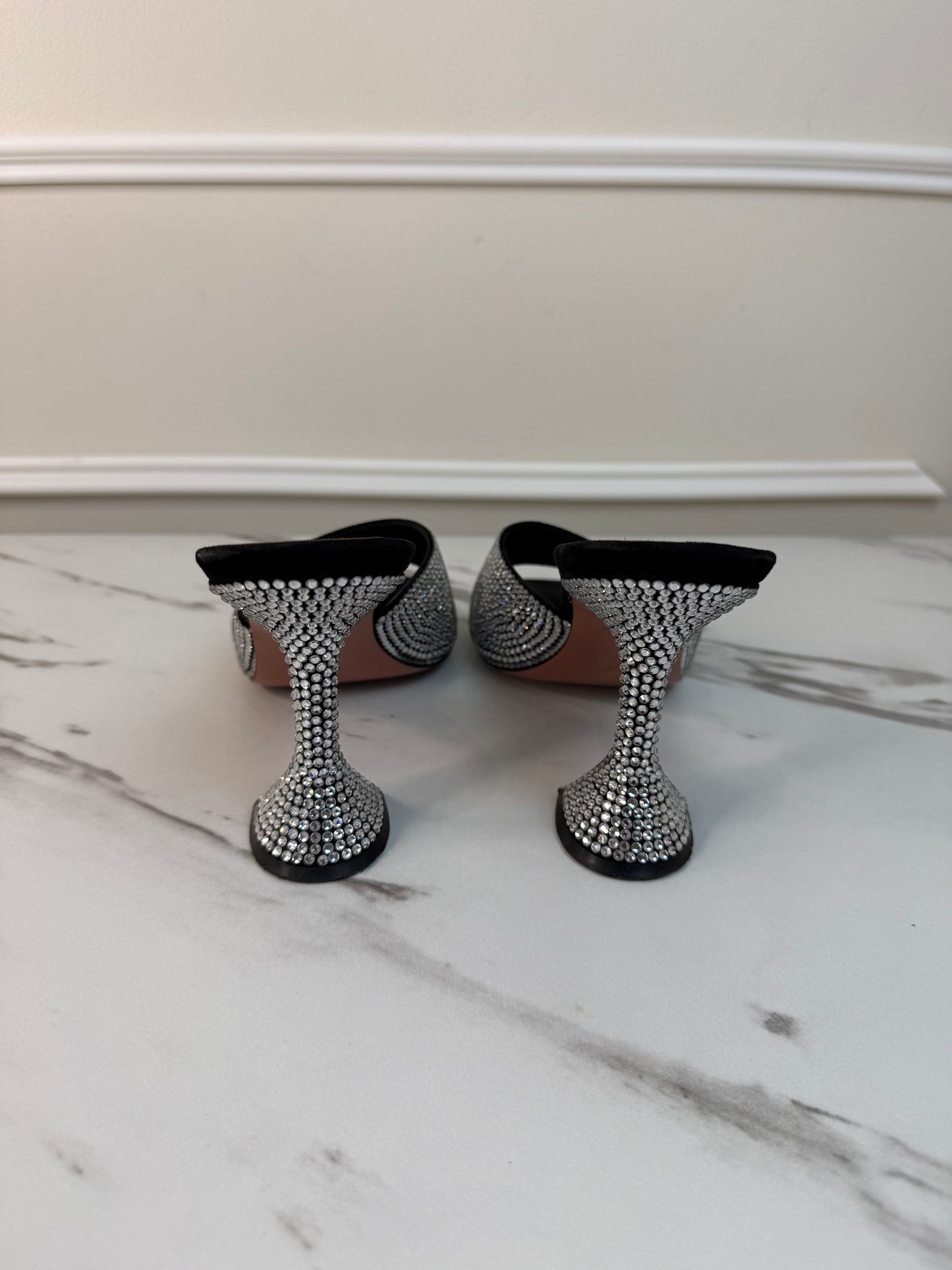 Amina Muaddi Lupita crystal mules size 40