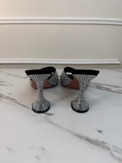 Amina Muaddi Lupita crystal mules size 40