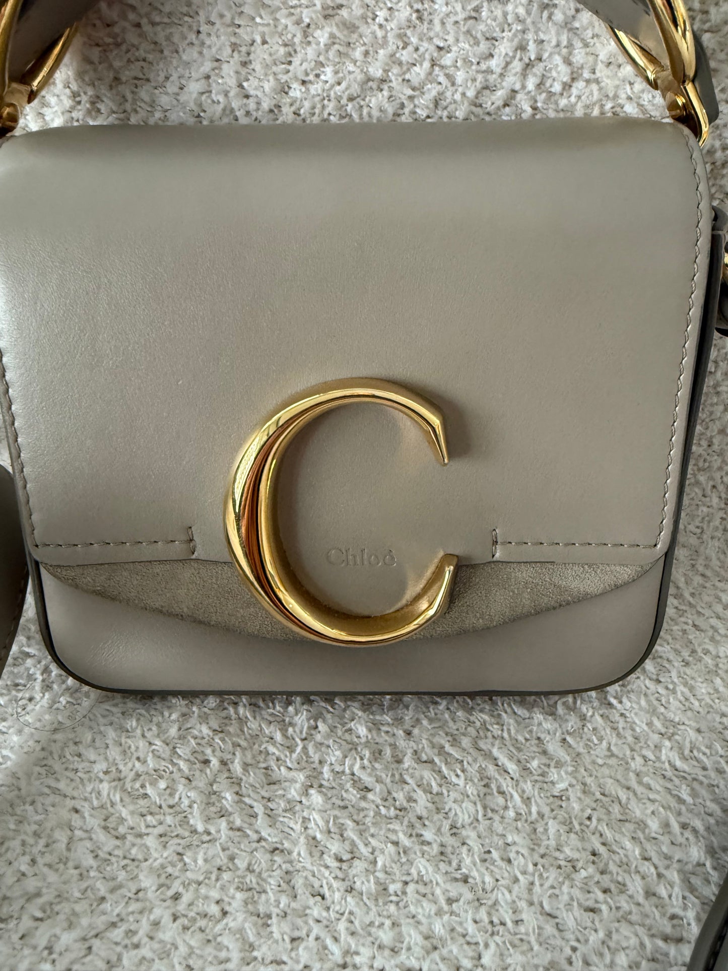 Chloe Mini C top handle bag with shoulder strap