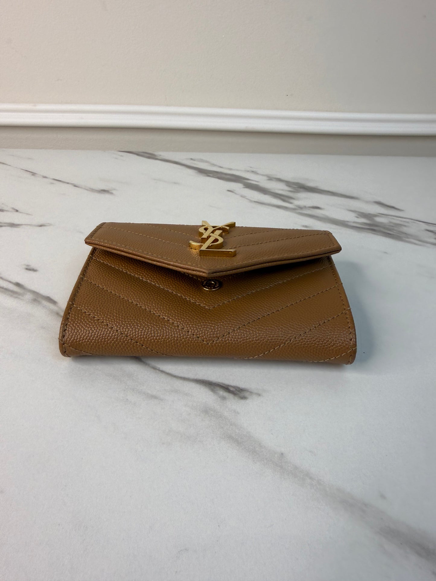 Saint Laurent Cassandre Matelassé small envelope wallet