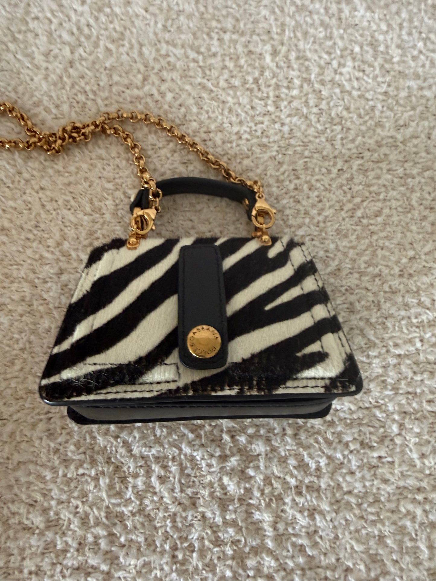 Dolce & Gabbana mini zebra-print calf hair DG Amore crossbody bag