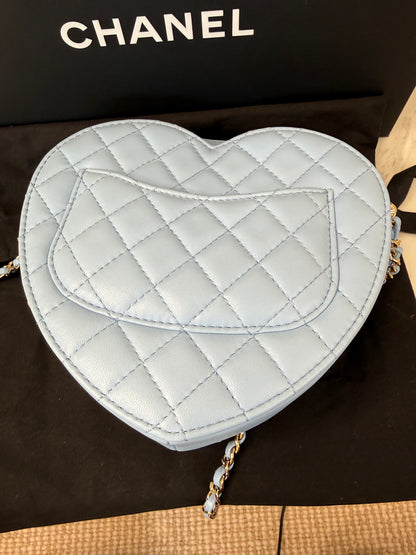 Lambskin Chanel quilted Love heart bag