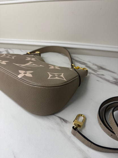 Louis Vuitton Bagatelle NM shoulder bag in tourterelle creme bicolour monogram empreinte leather