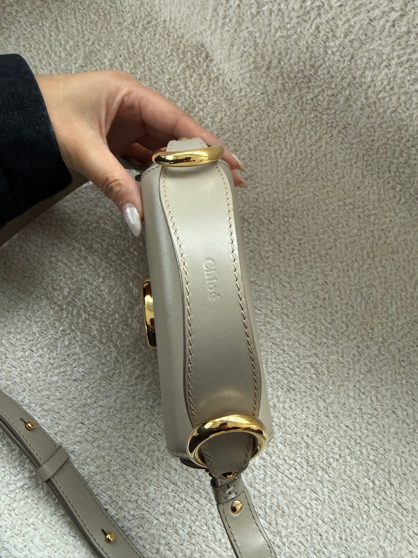 Chloe Mini C top handle bag with shoulder strap