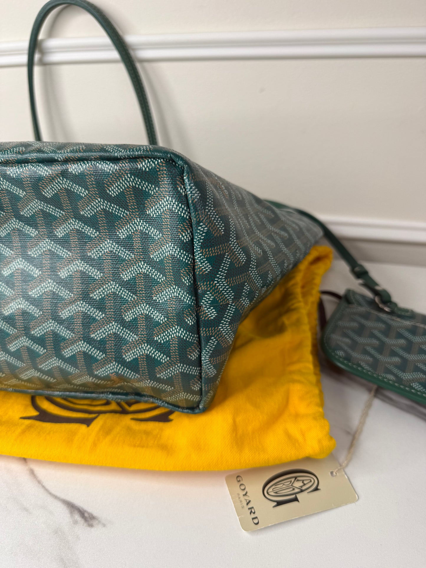 Goyard Saint Louis PM tote bag in green Goyardine coated canvas