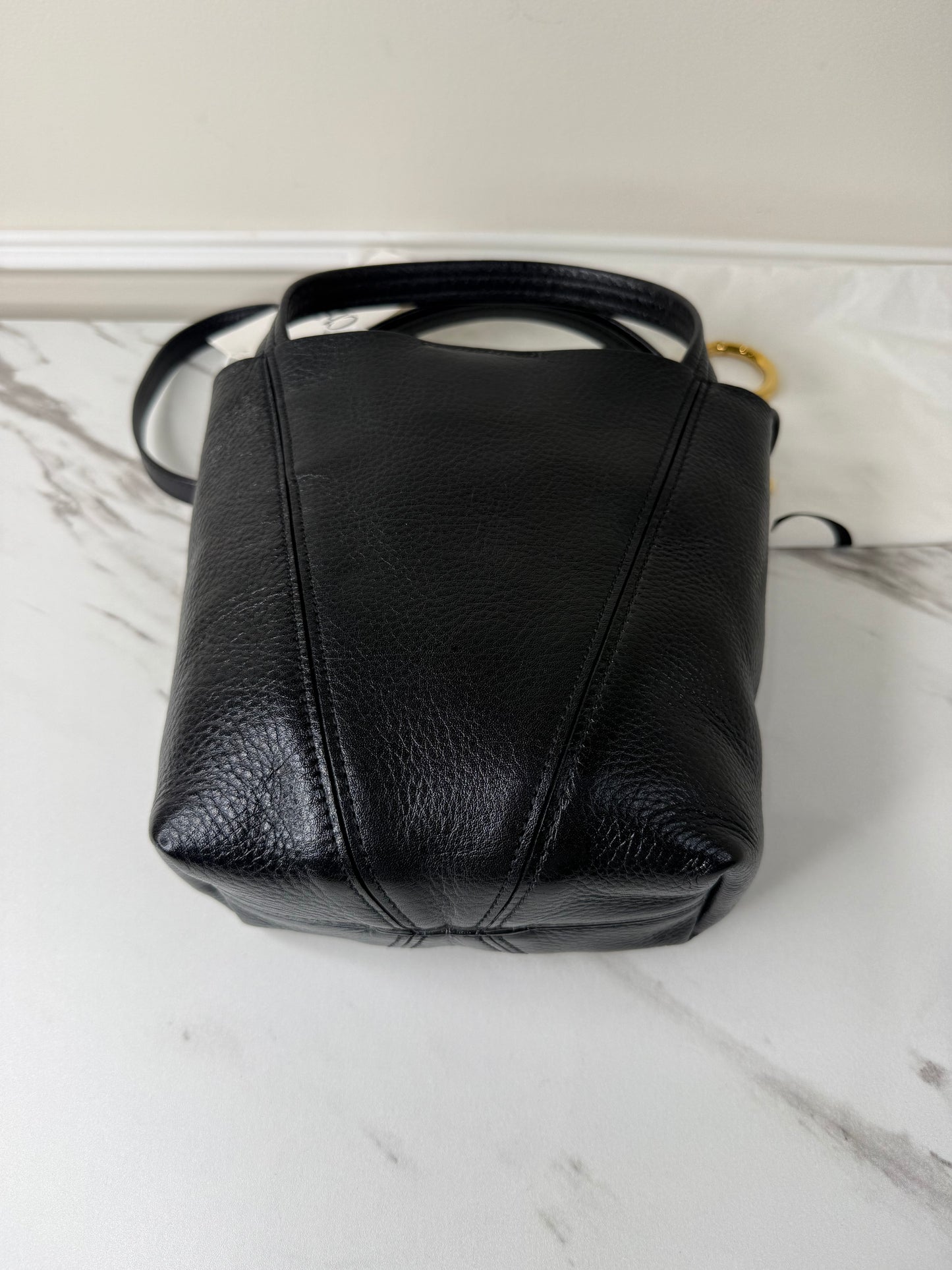 Chloé Small Spin Tote Bag black crafted from grained calf leather