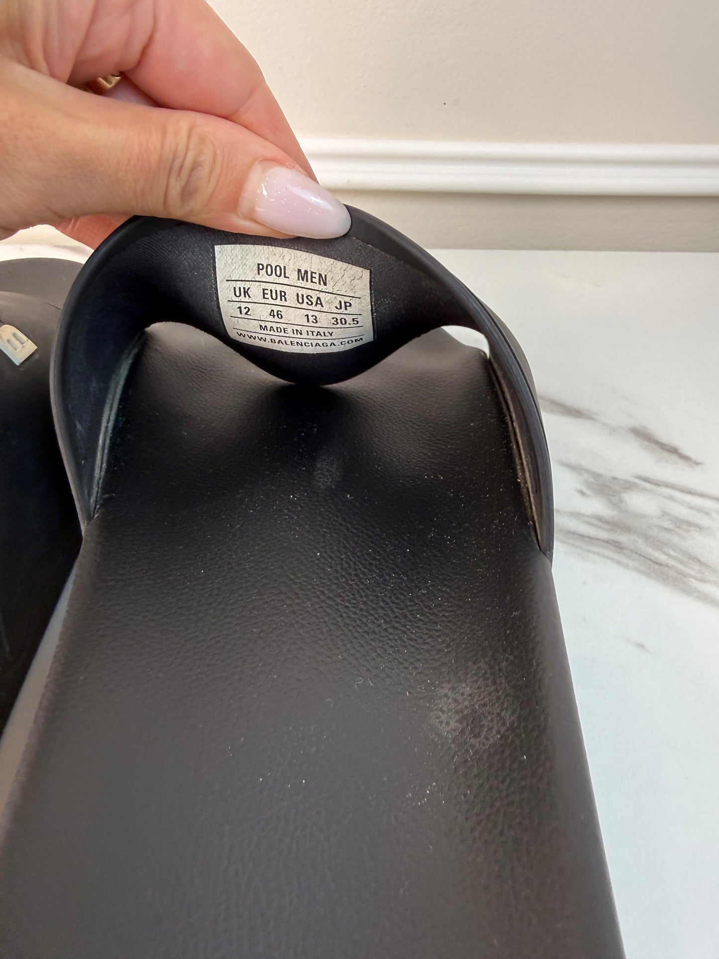Balenciaga logo pool slide sandals UK12