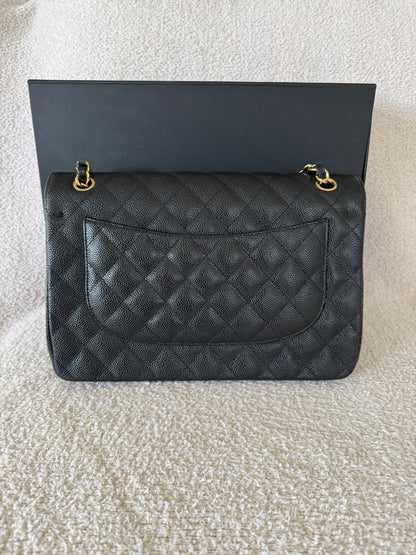 Chanel Classic flap jumbo black caviar with GHW