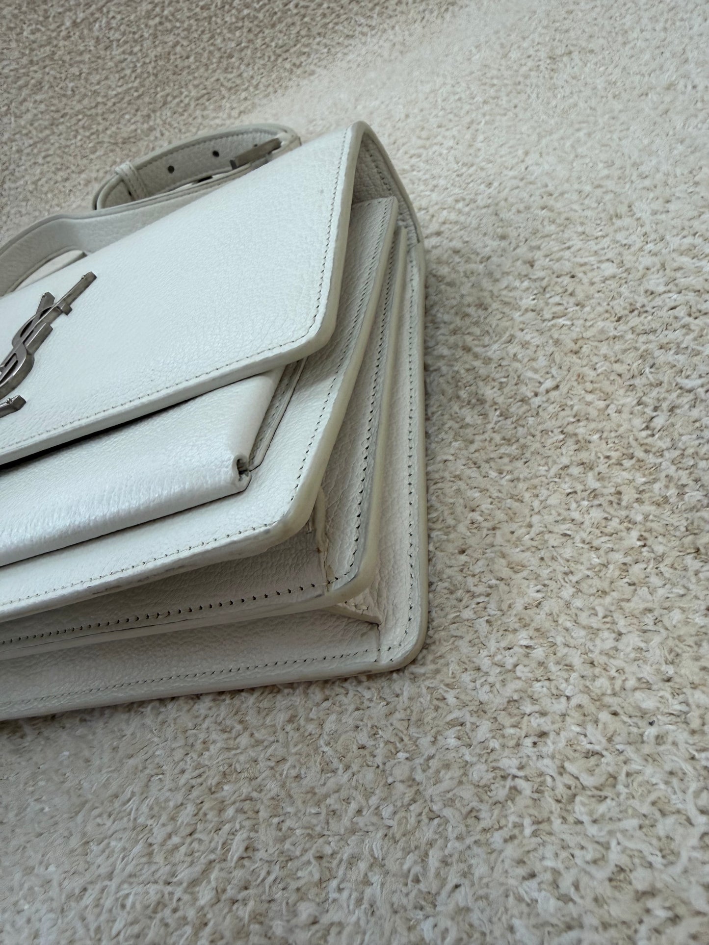 Saint Laurent YSL medium sunset white/silver bag