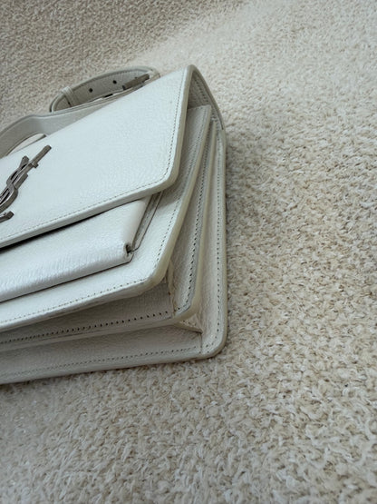 Saint Laurent YSL medium sunset white/silver bag