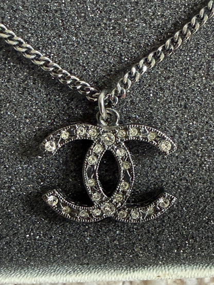 Chanel CC Logo silver tone Necklace