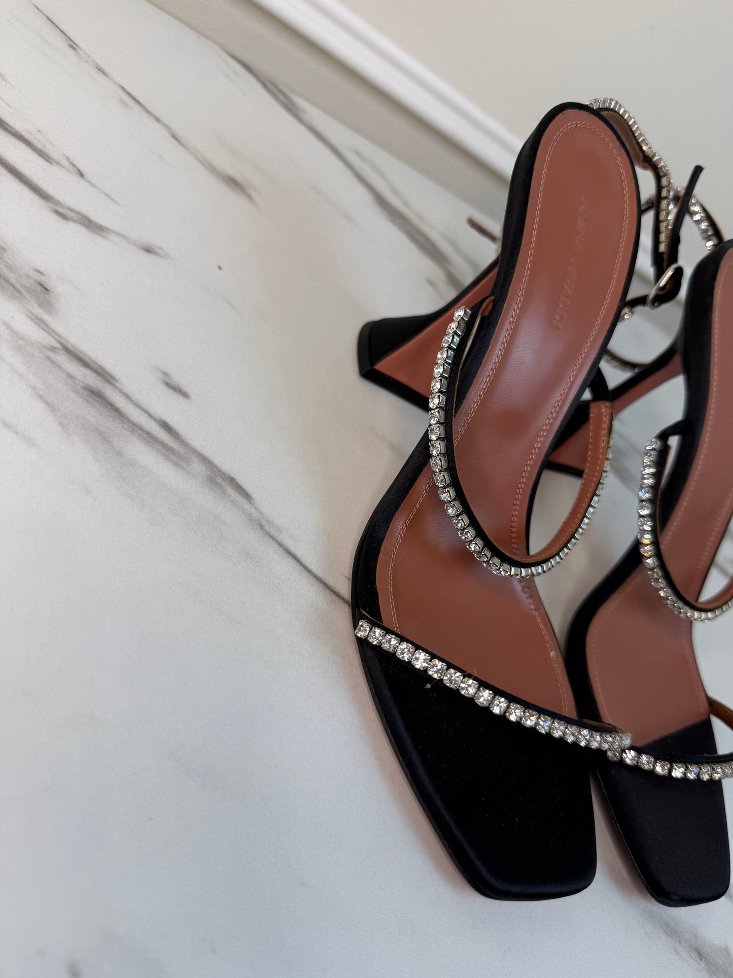 Amina Muaddi Gilda sandals in black size 39.5