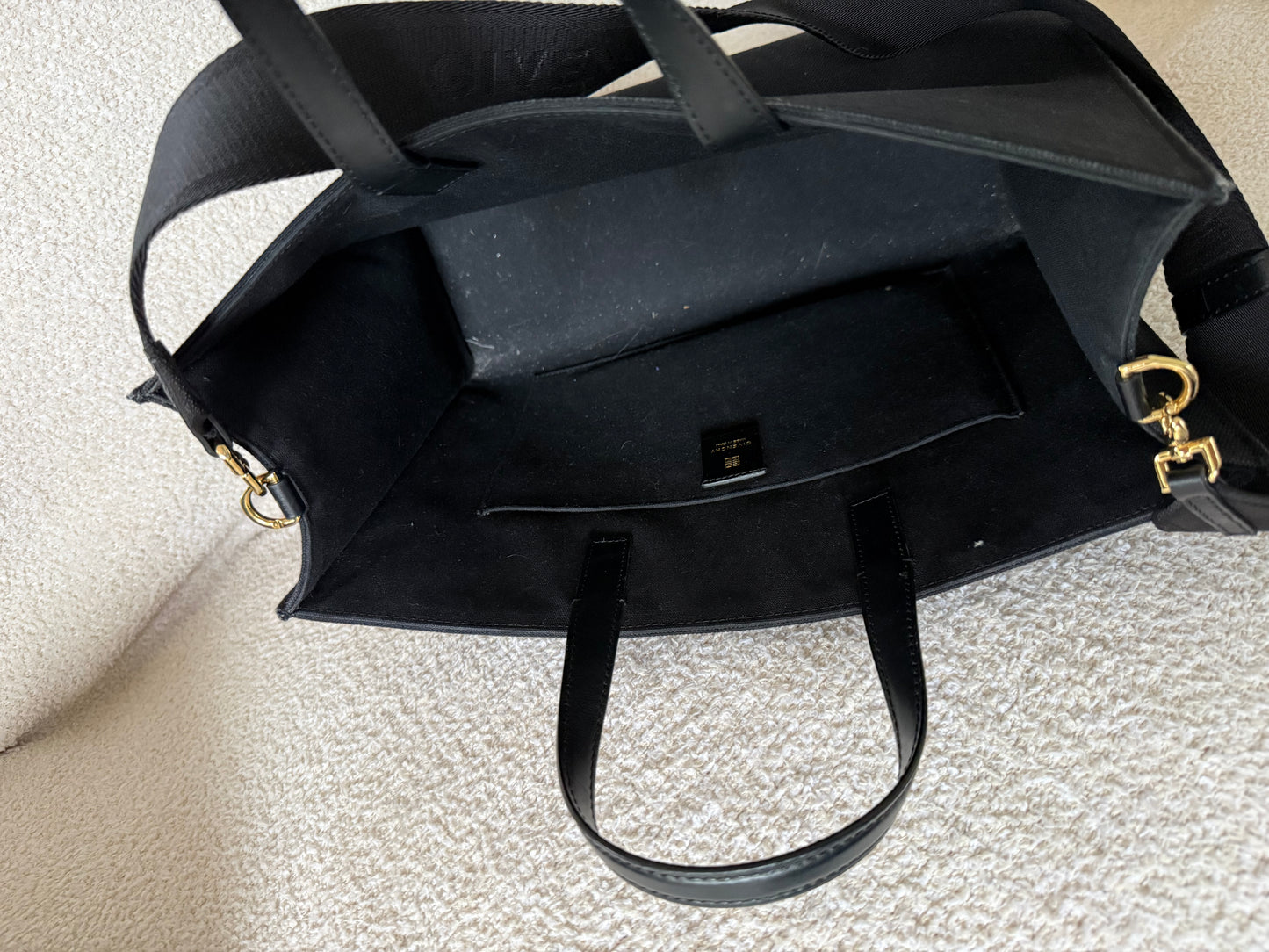 Givenchy black canvas G tote bag
