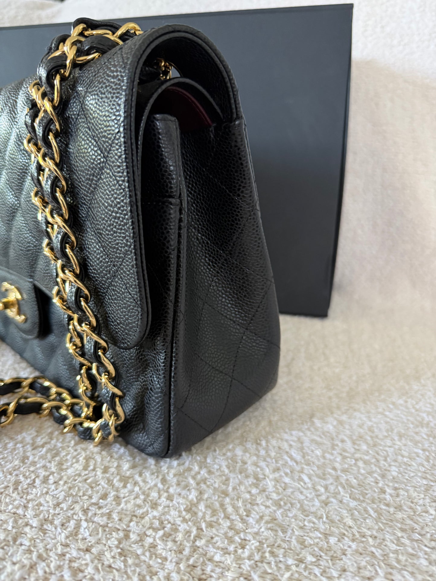 Chanel Classic flap jumbo black caviar with GHW