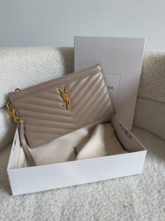 Saint Laurent Cassandre Matelassé Large Pouch