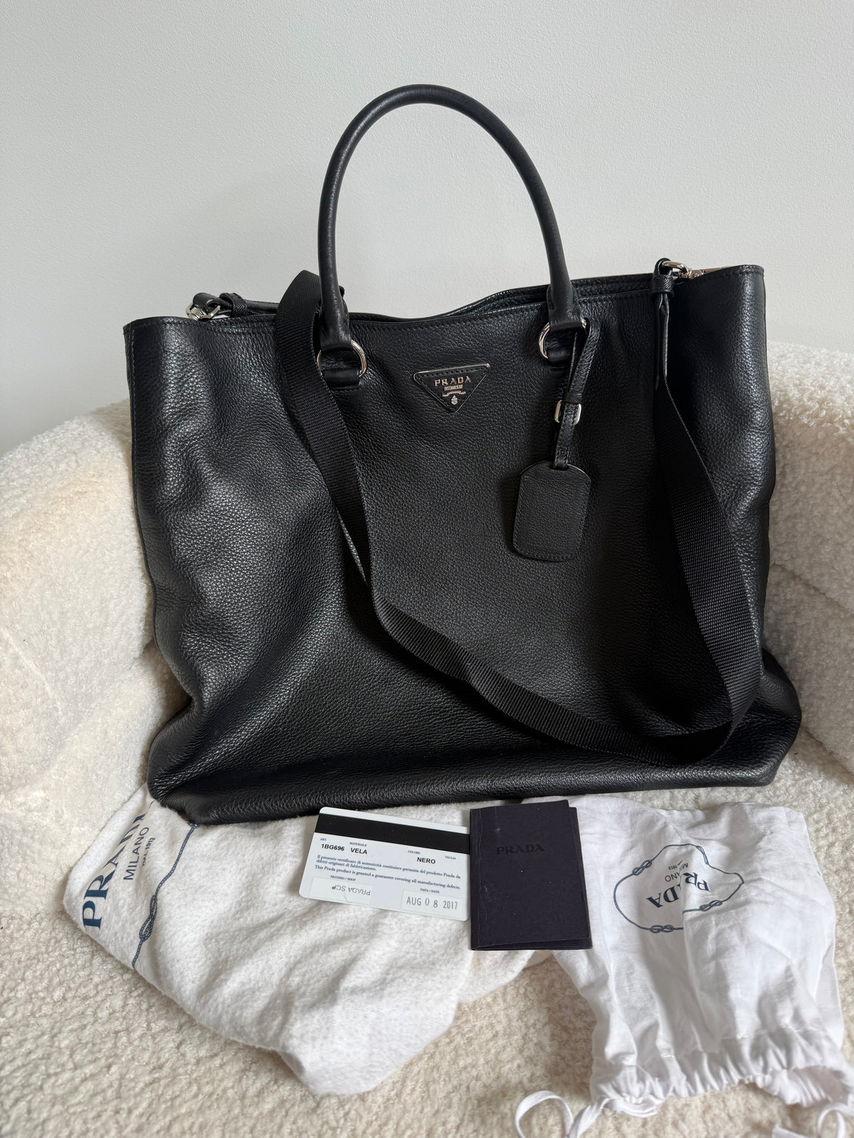 Prada Vitello Daino leather tote bag
