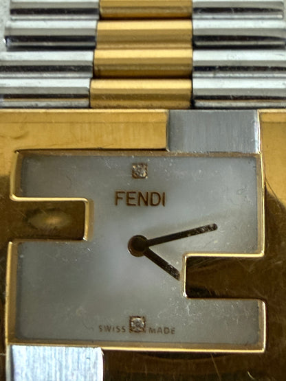 Fendi Fendimania bracelet watch featuring a two-tone stainless steel