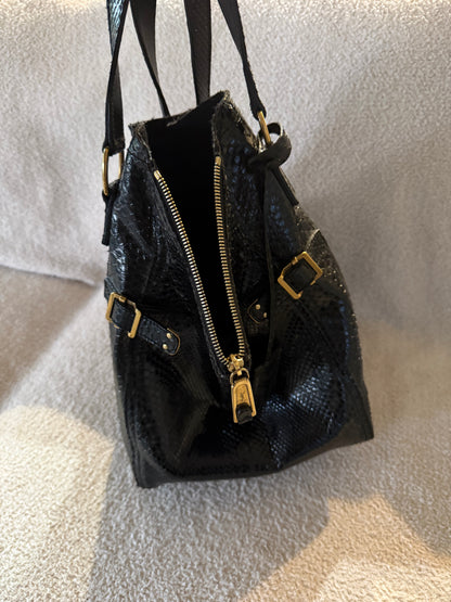 Saint Laurent Black textured Saint Rive Gauche tote bag