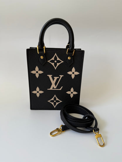 Louis Vutton Petition Sac Plat in Bicolor black & beige