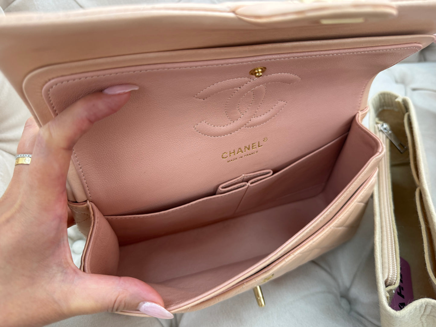 Chanel classic medium lamb skin ghw