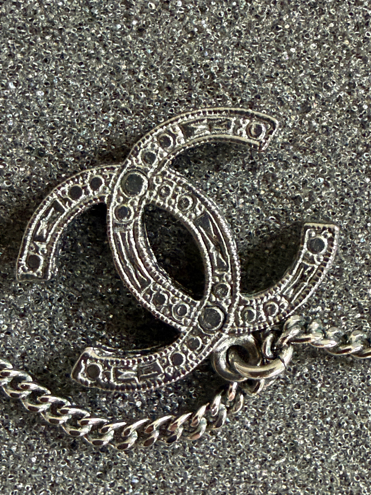 Chanel CC Logo silver tone Necklace