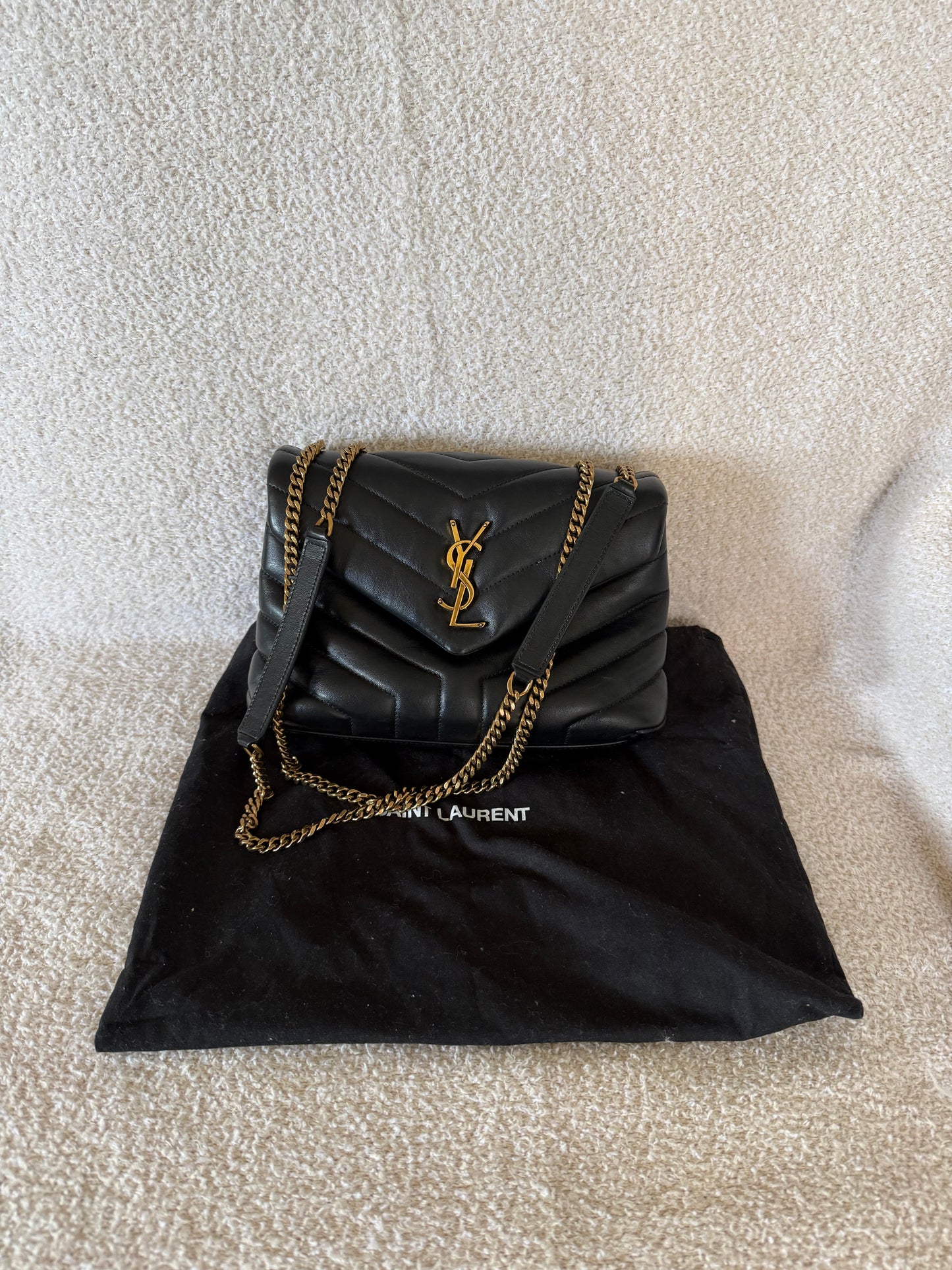 Saint Laurent Loulou small black lambskin bag