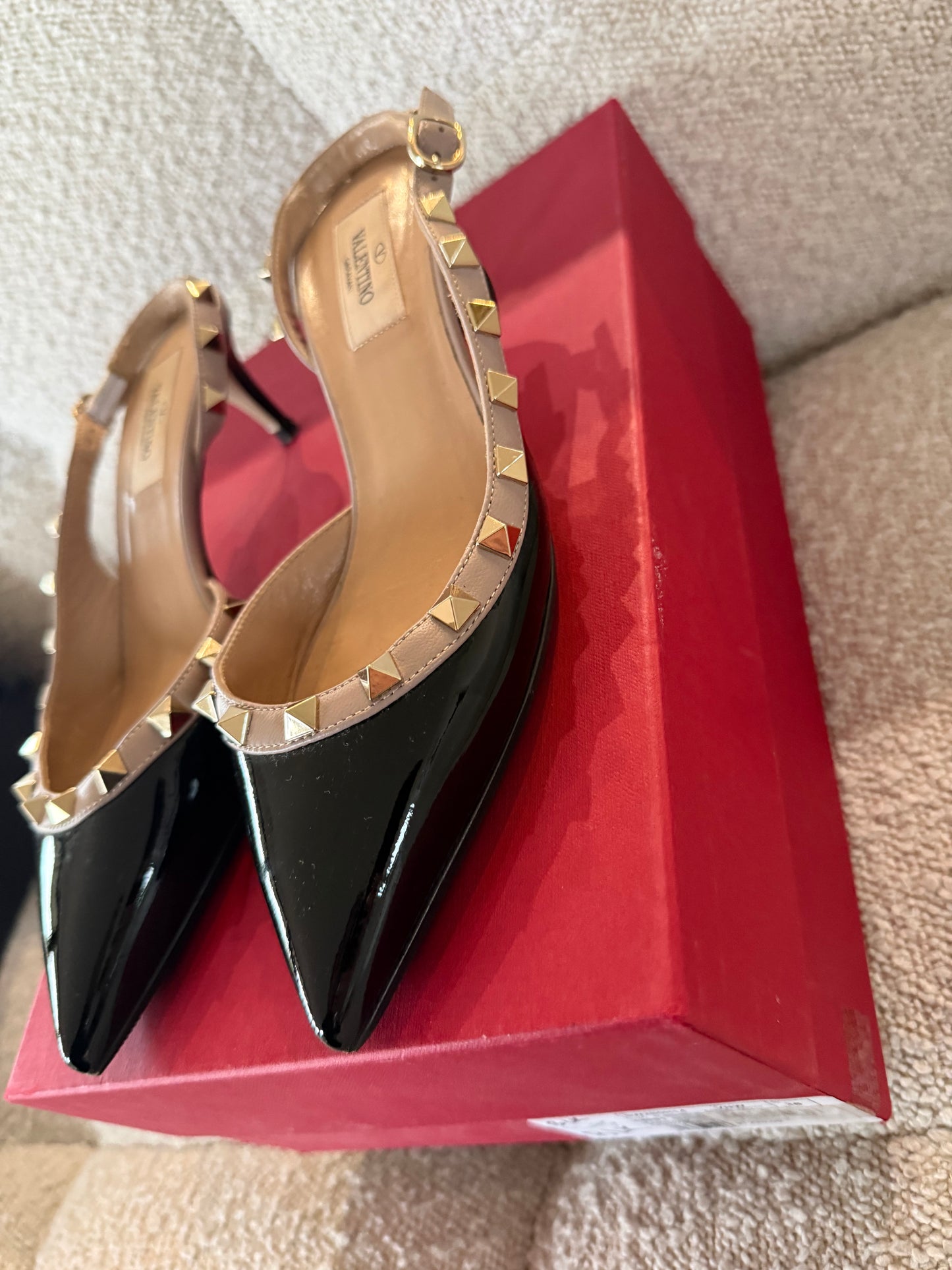 Valentino Rockstud slingback kitten heels size 36