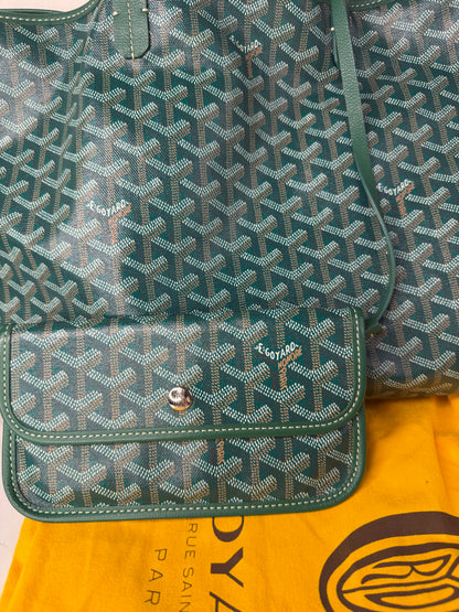 Goyard Saint Louis PM tote bag in green Goyardine coated canvas