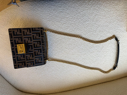 Fendi bag with the FF embossed pattern and FF turn-lock hardwear