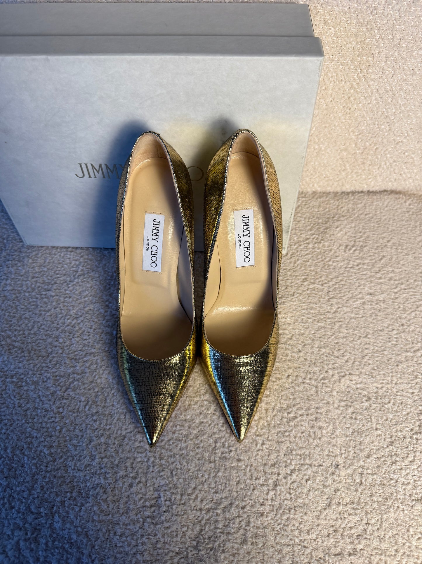 Jimmy Choo Anouk gold pump