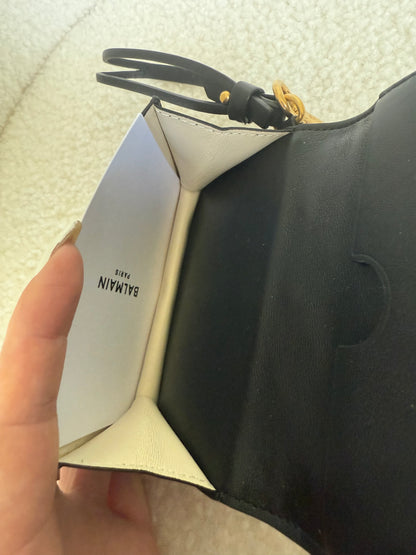 Balmain B Buzz velvet and pearl card holder