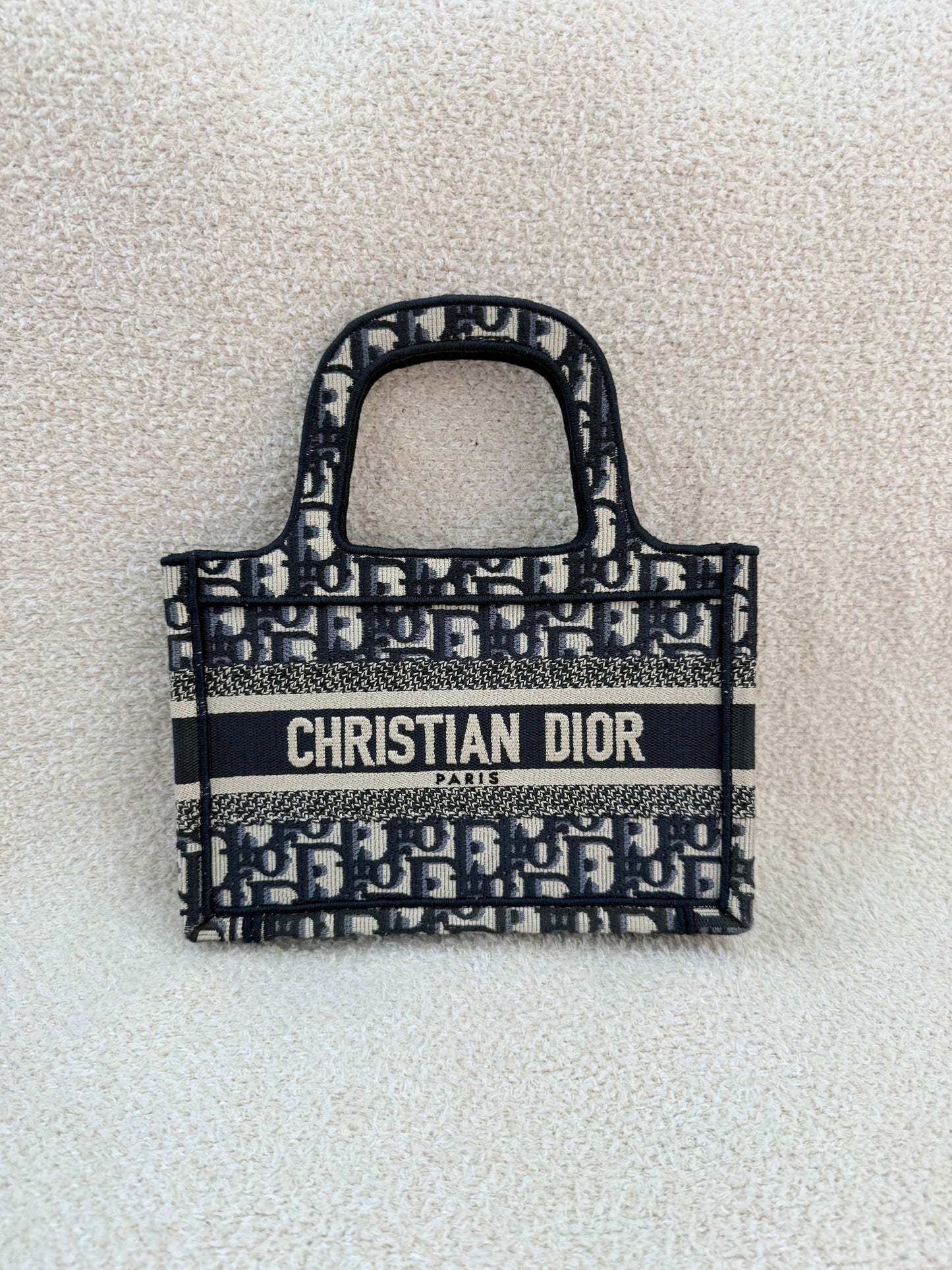 Dior mini book tote navy