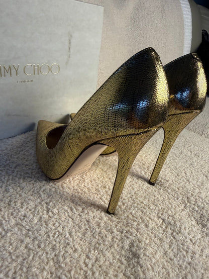 Jimmy Choo Anouk gold pump