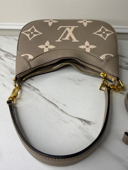 Louis Vuitton Bagatelle NM shoulder bag in tourterelle creme bicolour monogram empreinte leather