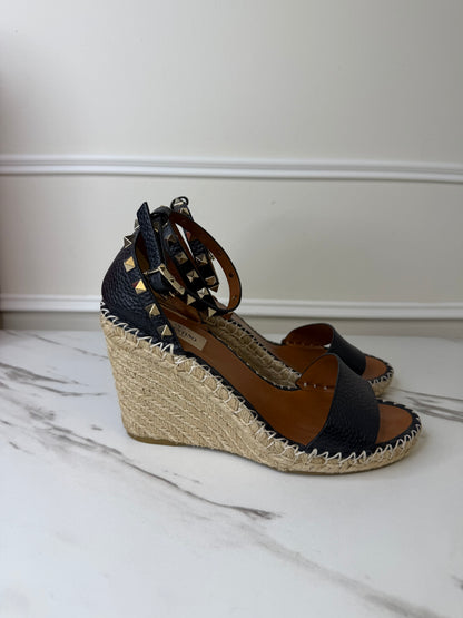Valentino Rock Stud Wedges, Size 30