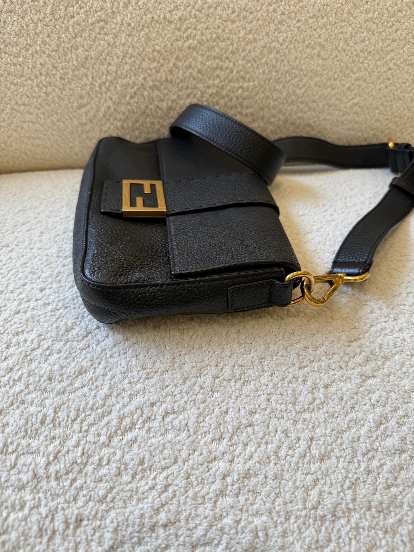Fendi Baguette black leather bag