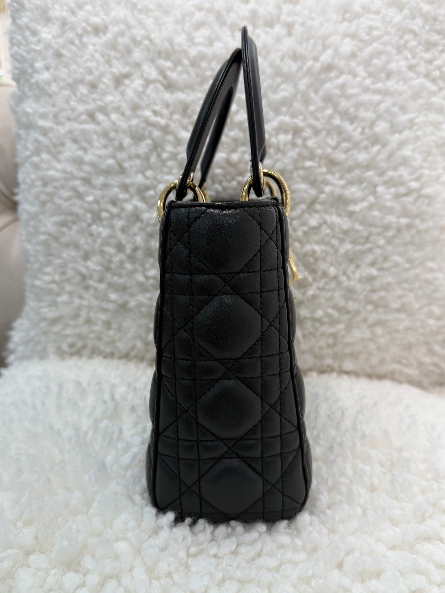 Lady Dior , Size Small, Grey/ Gold
