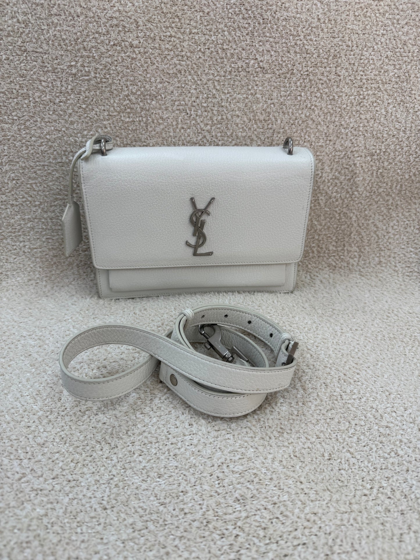 Saint Laurent YSL medium sunset white/silver bag