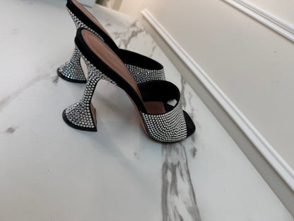Amina Muaddi Lupita crystal mules size 40
