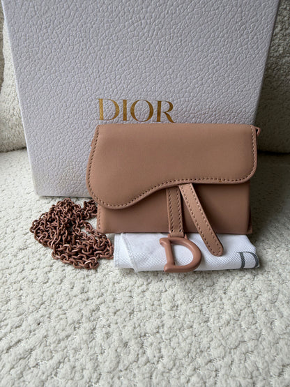 Dior Card Case/ wallet with chain strap