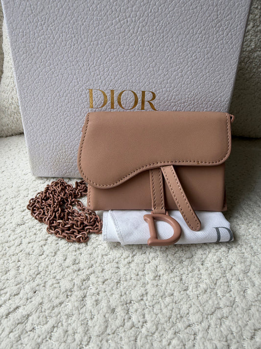 Dior Card Case/ wallet with chain strap