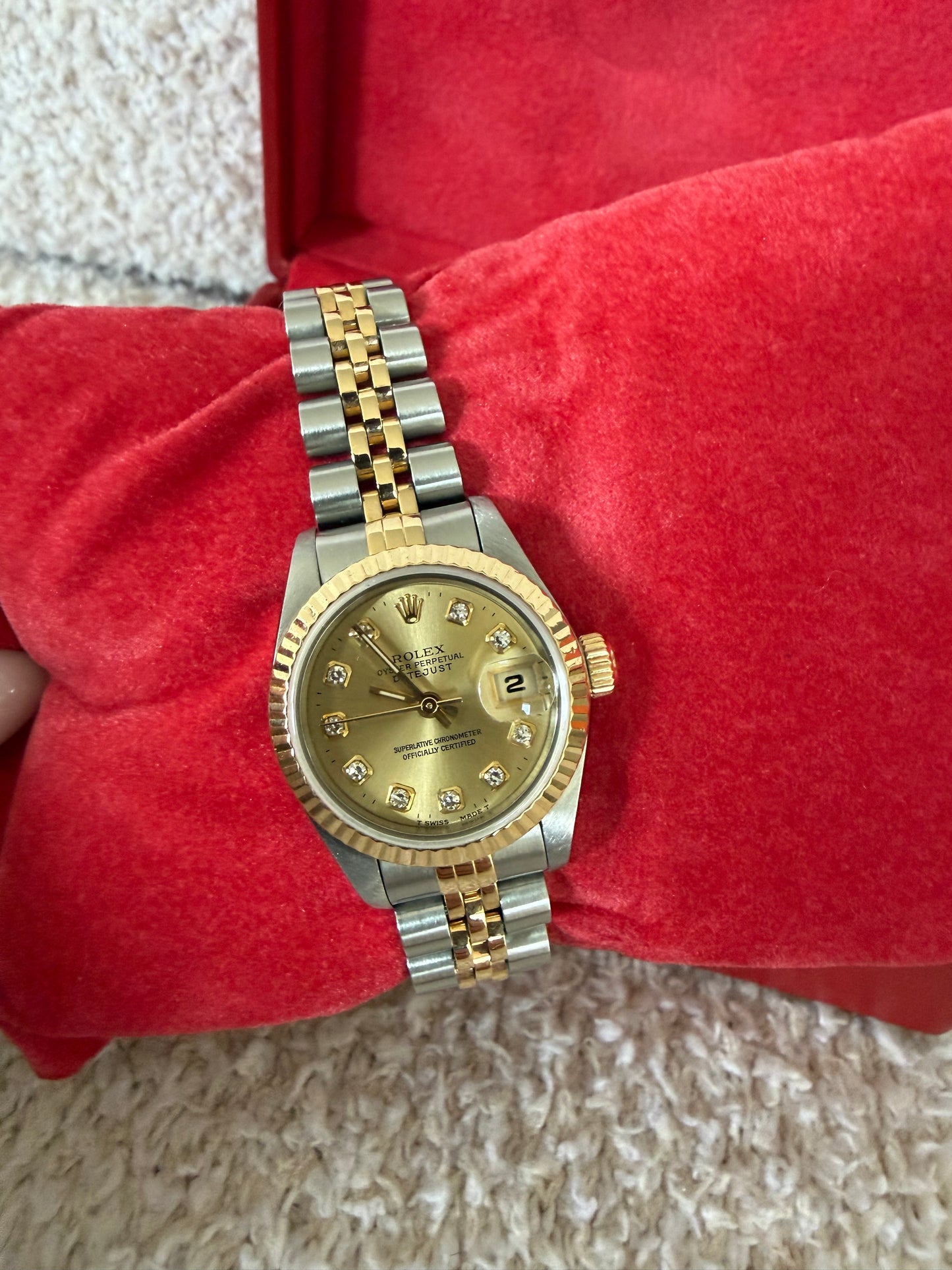 Rolex Datejust 26 vintage two tone 18k gold with diamond dial