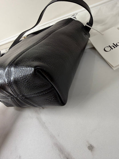 Chloé Small Spin Tote Bag black crafted from grained calf leather
