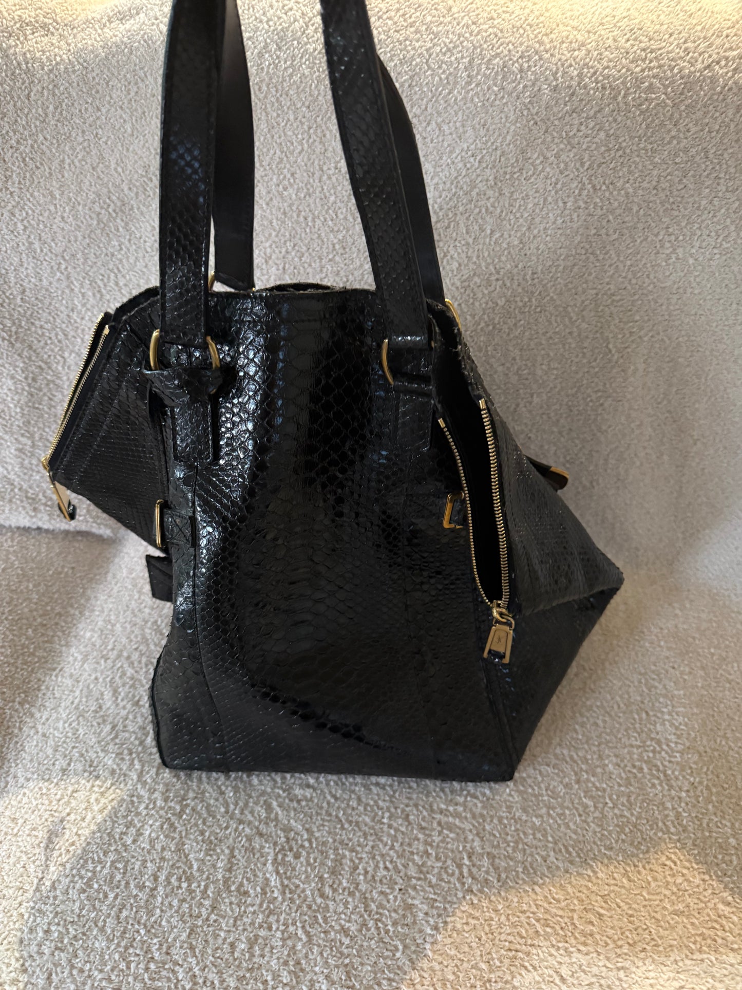 Saint Laurent Black textured Saint Rive Gauche tote bag