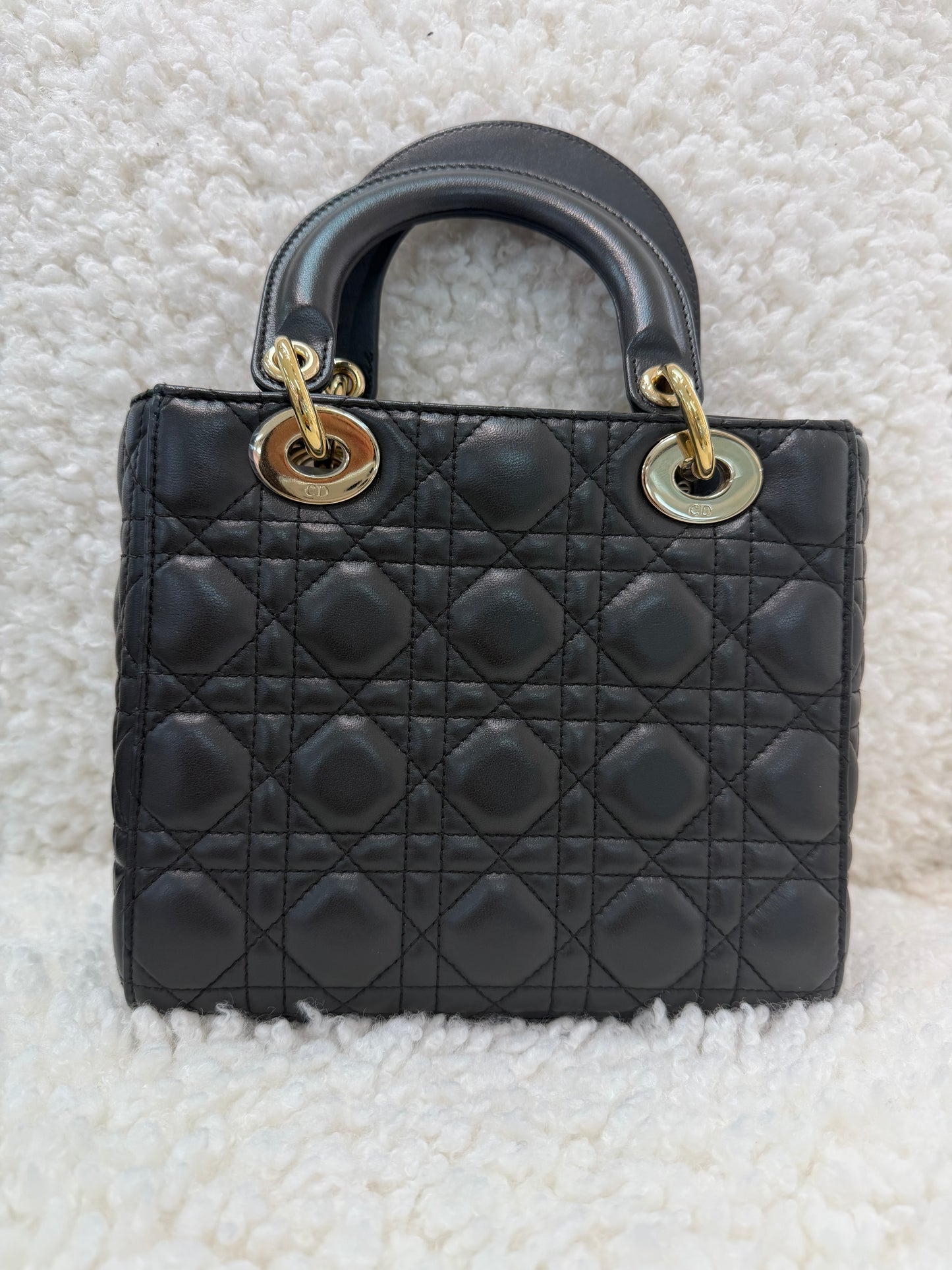 Lady Dior , Size Small, Grey/ Gold