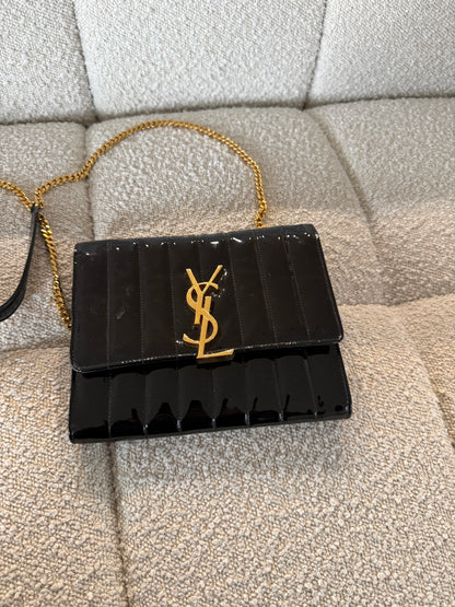 Saint Laurent Small Vicky Quilted Patent